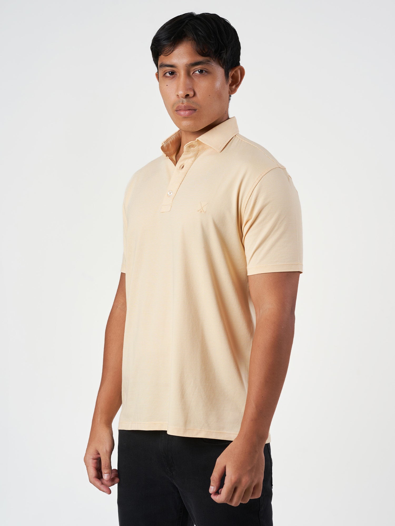 Yellow Striped Polo T-Shirt