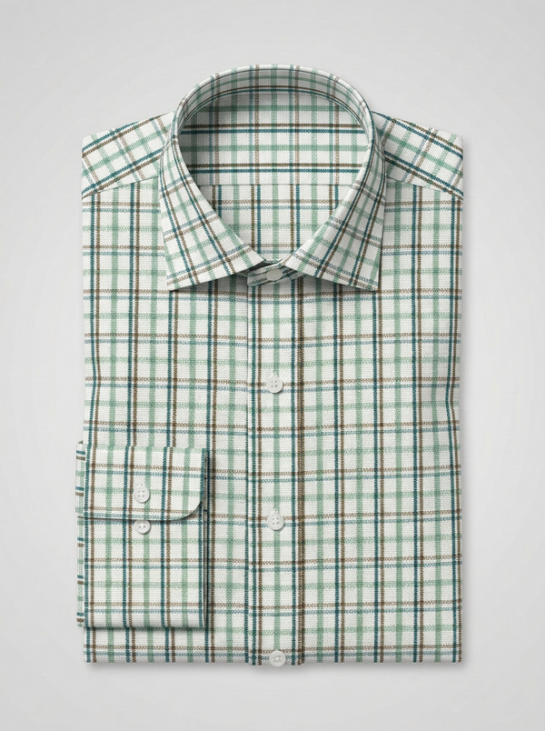 Green Checked Long Sleeve Shirt