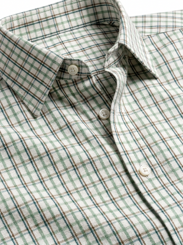 Green Checked Long Sleeve Shirt