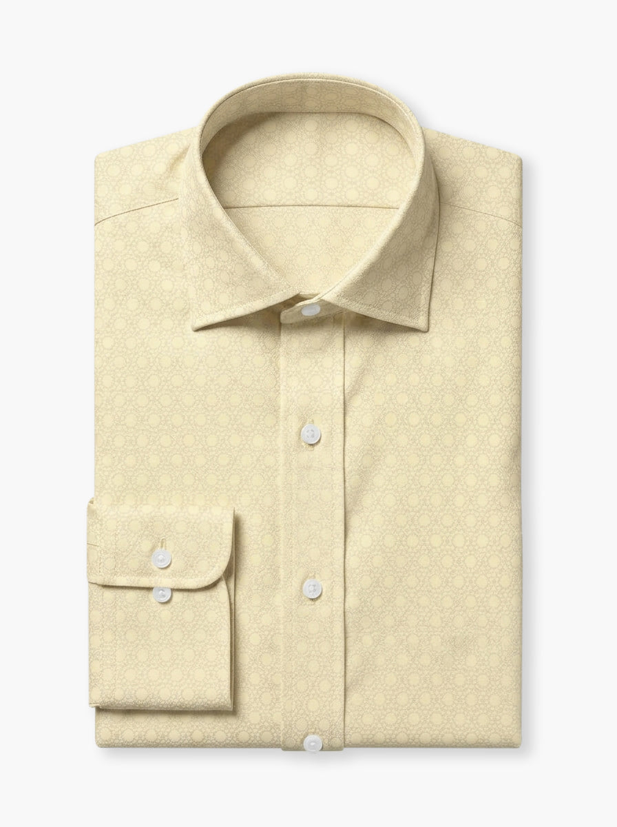 Raymond Cream Cotton-Viscose Shirting Fabric with Floral Design