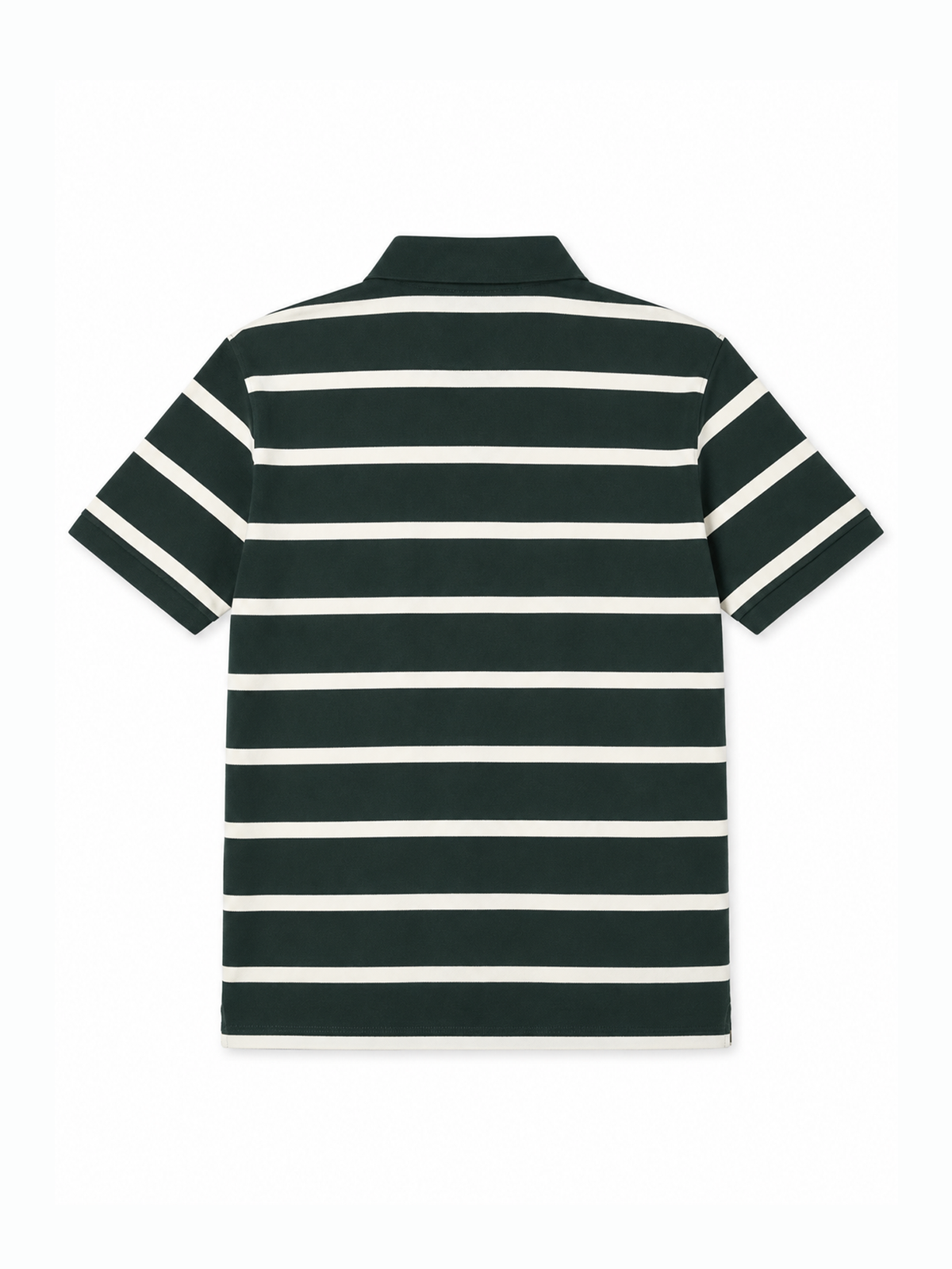 Green Striped Cotton Short Sleeve T-Shirt