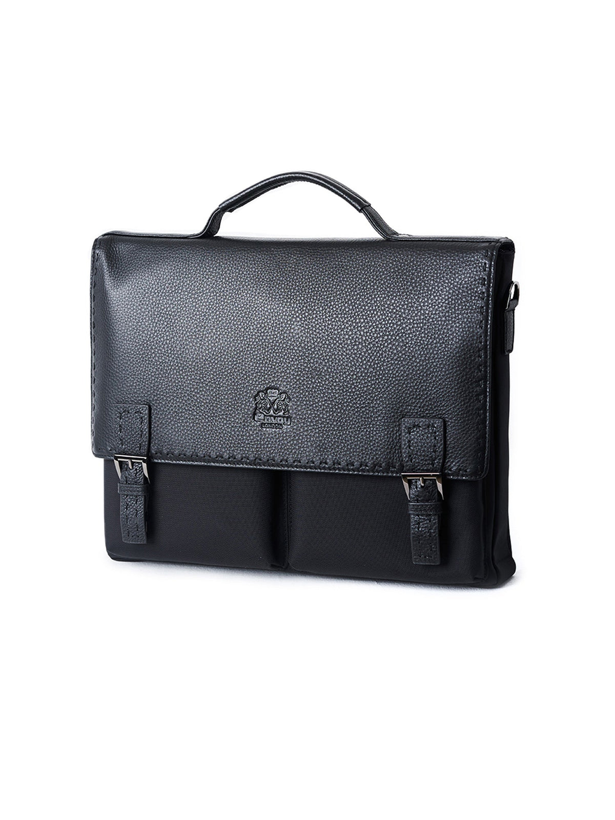 Black Full-Grain Leather Laptop Bag