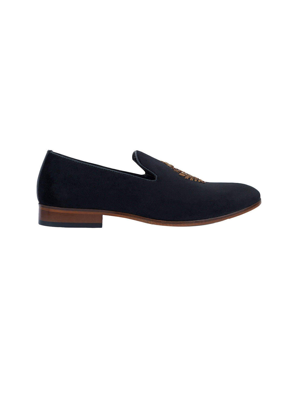 Black Silk Mojari Loafers Shoes