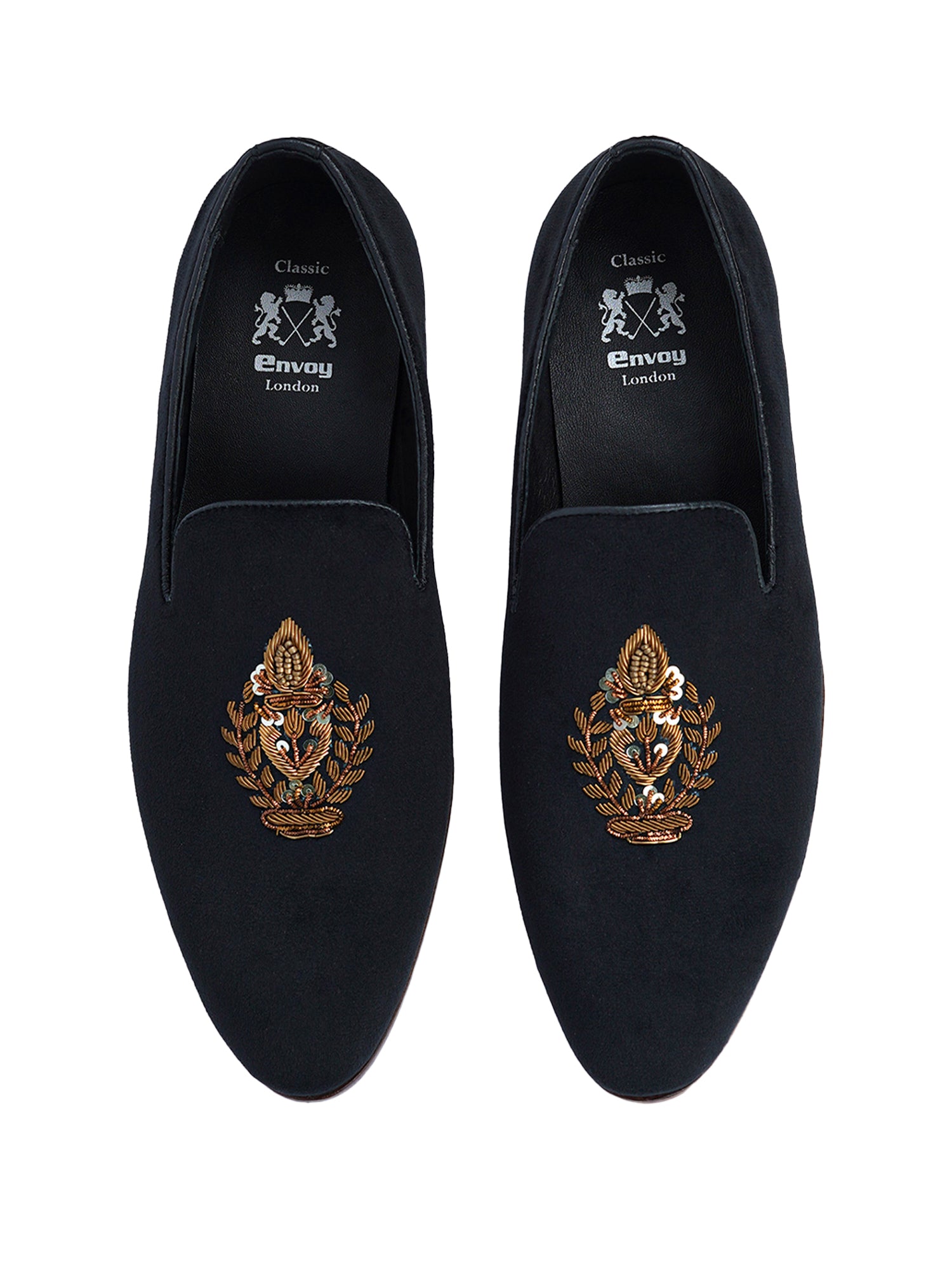 Black Silk Mojari Loafers Shoes