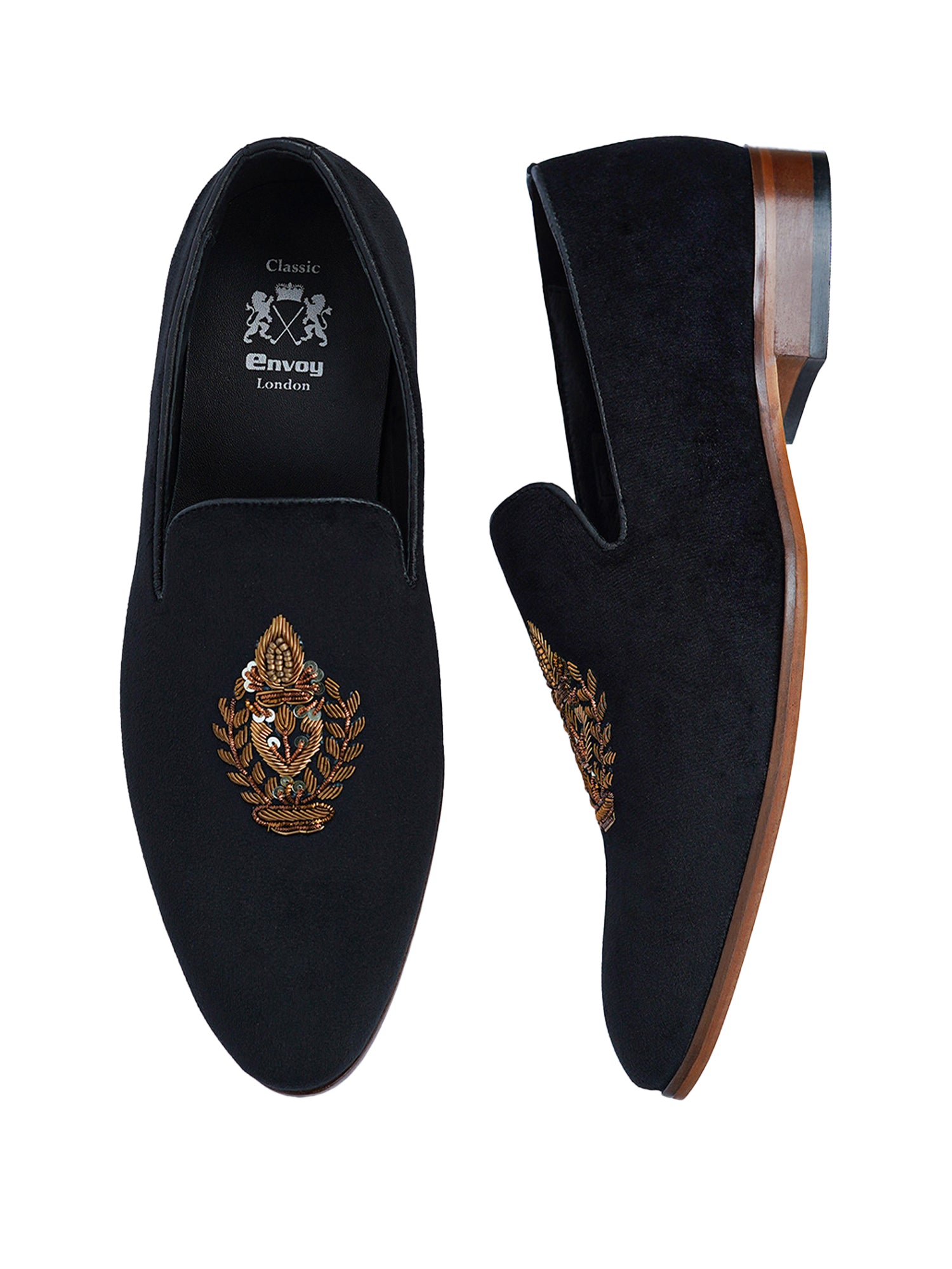 Black Silk Mojari Loafers Shoes