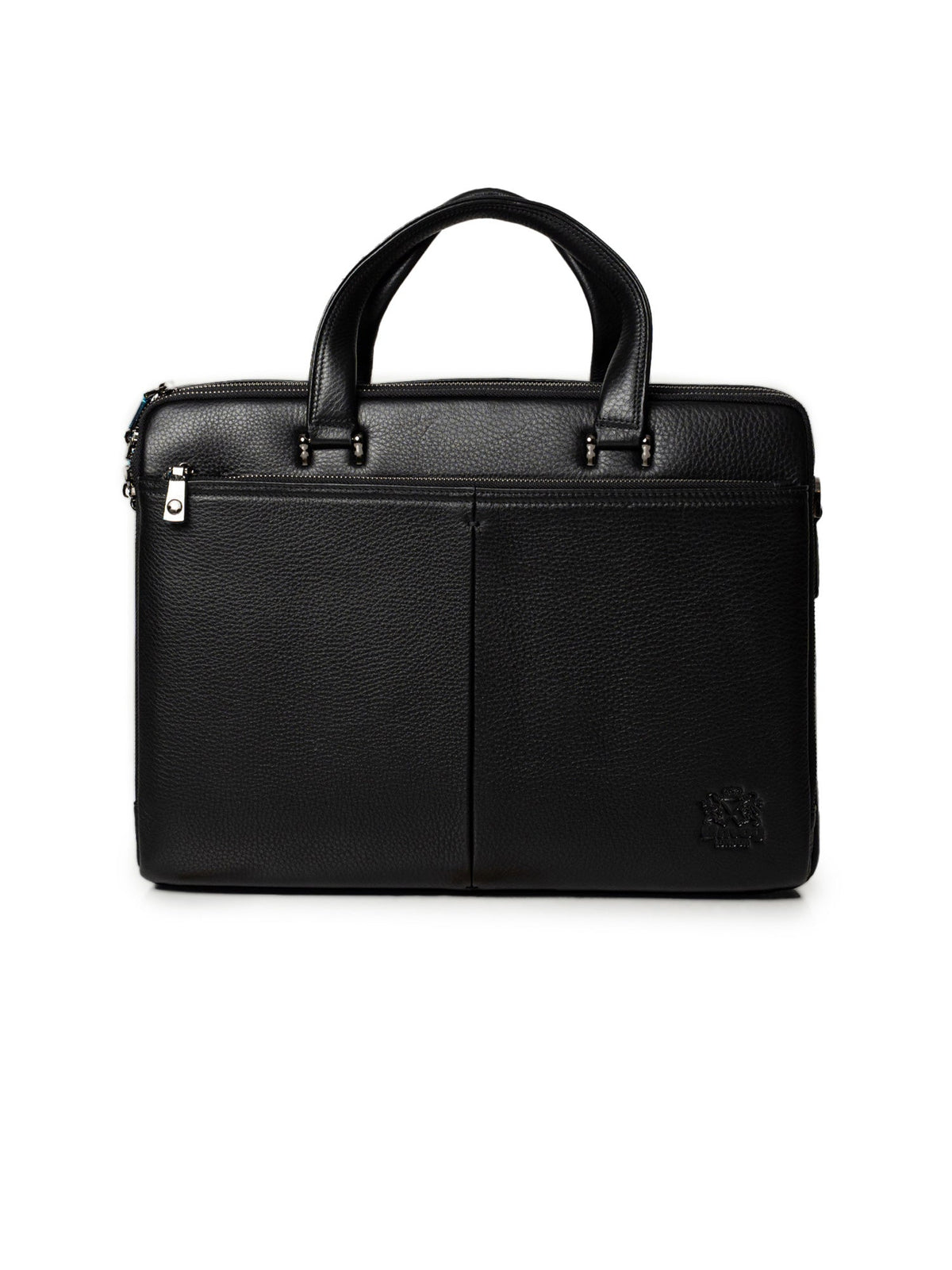 Full-Grain Leather Black Messenger & Travel Bag