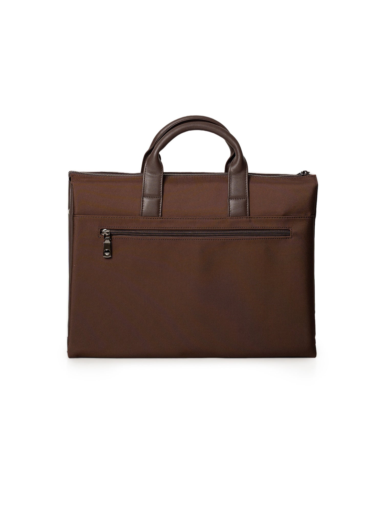Leather & Microfiber Brown Messenger & Travel Bag