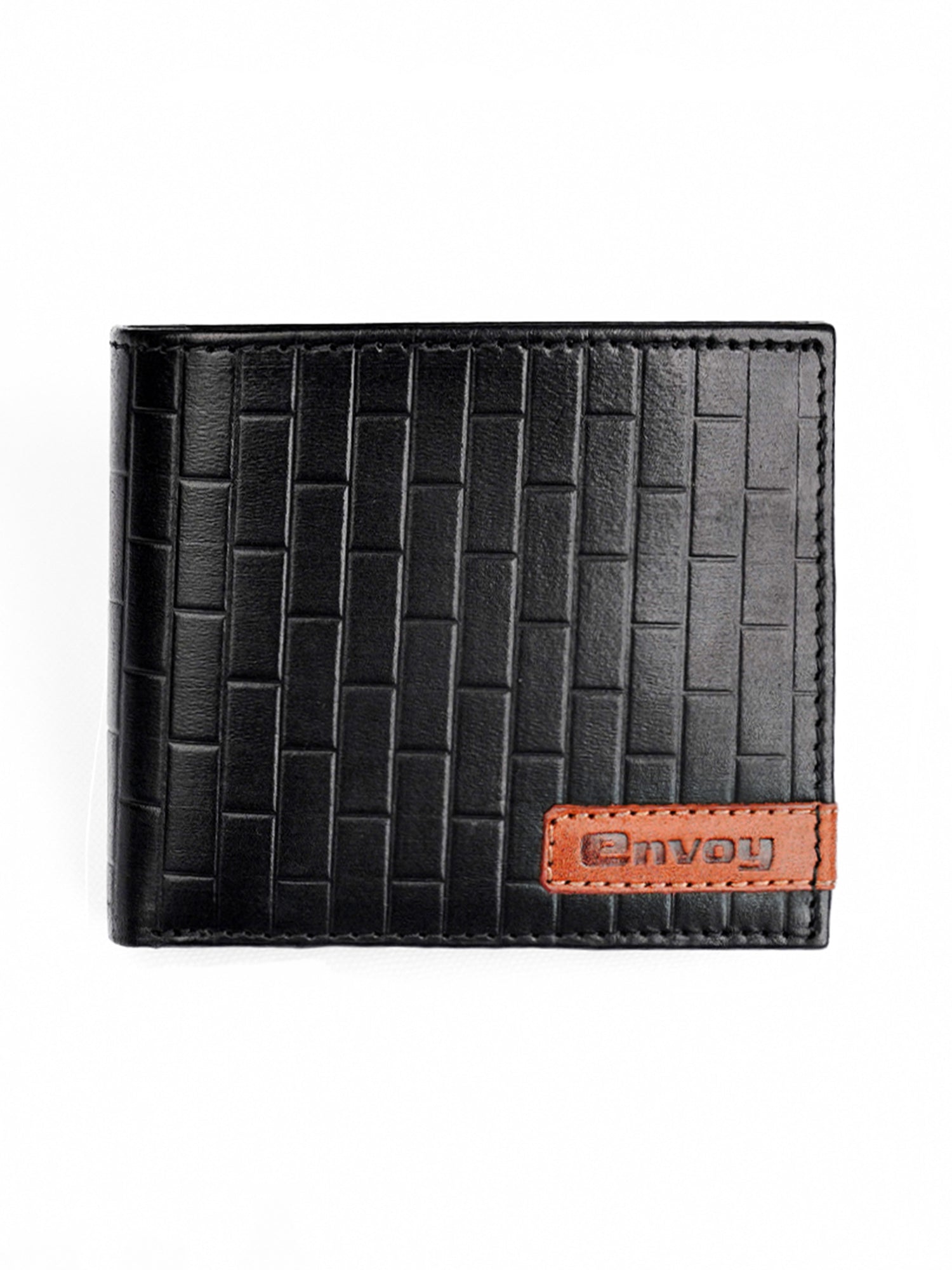 Men's Croc Pattern Black Full-Grain Leather Wallet