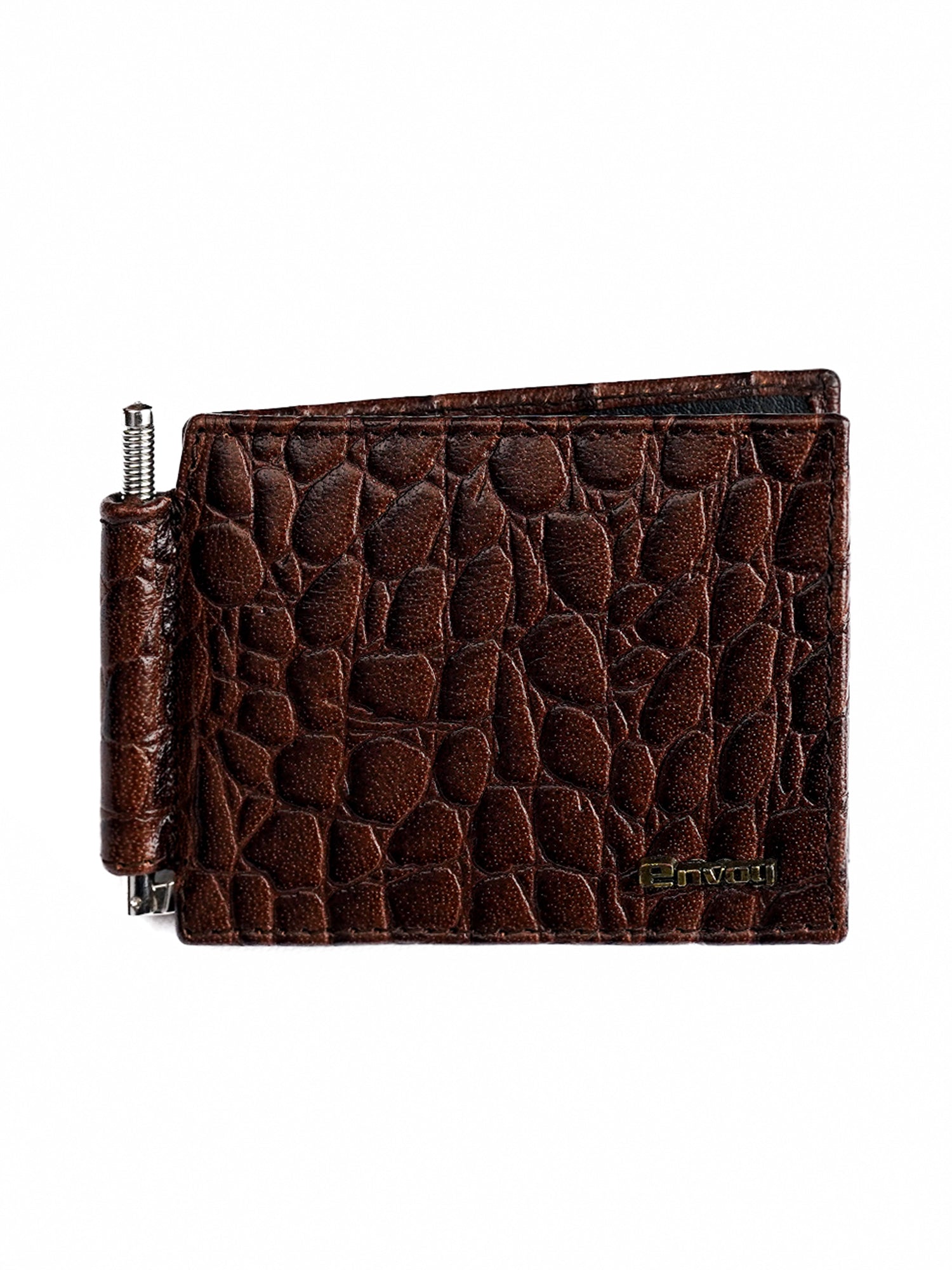 Men's Croc Pattern Design Full-Grain Leather Money Holder