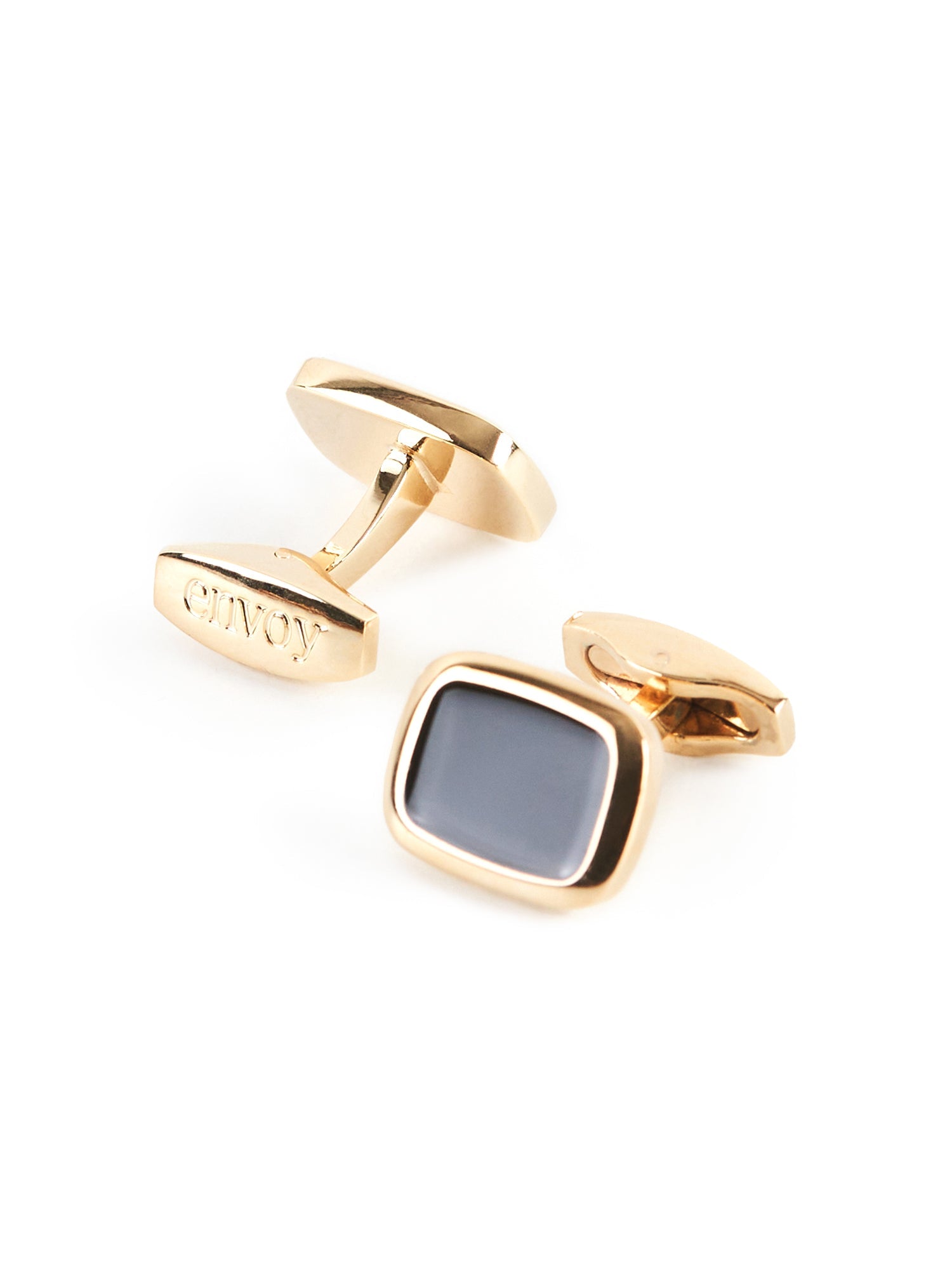 Rounded Rectangle Gold Cufflinks