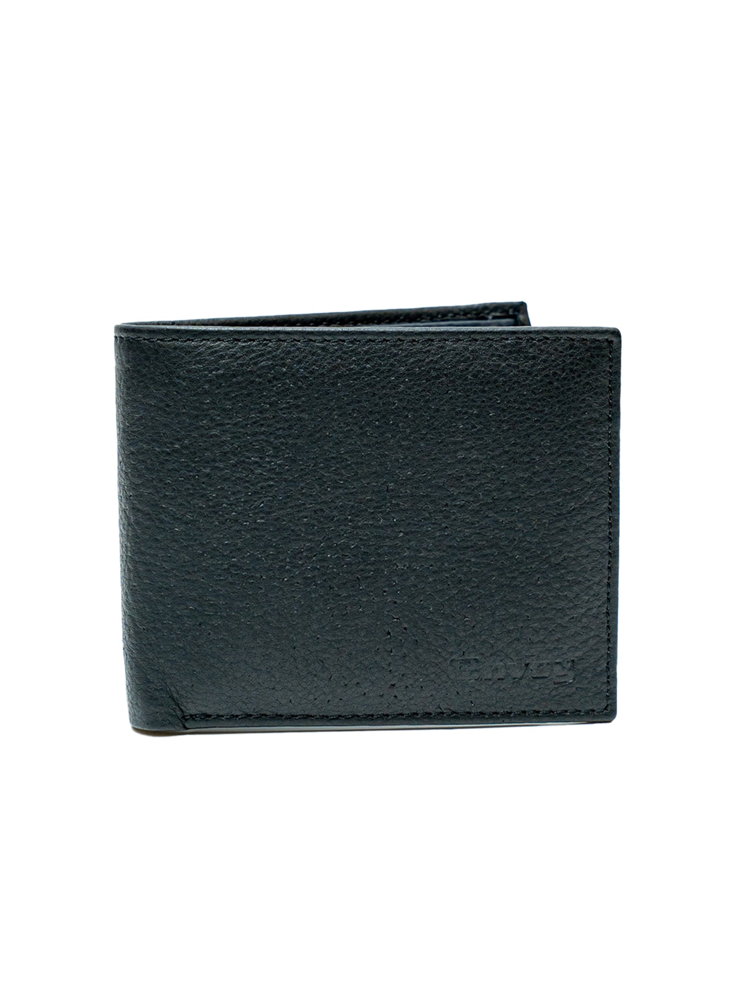Men’s Textured Design Black with Inside Grey Full Grain Leather Wallet