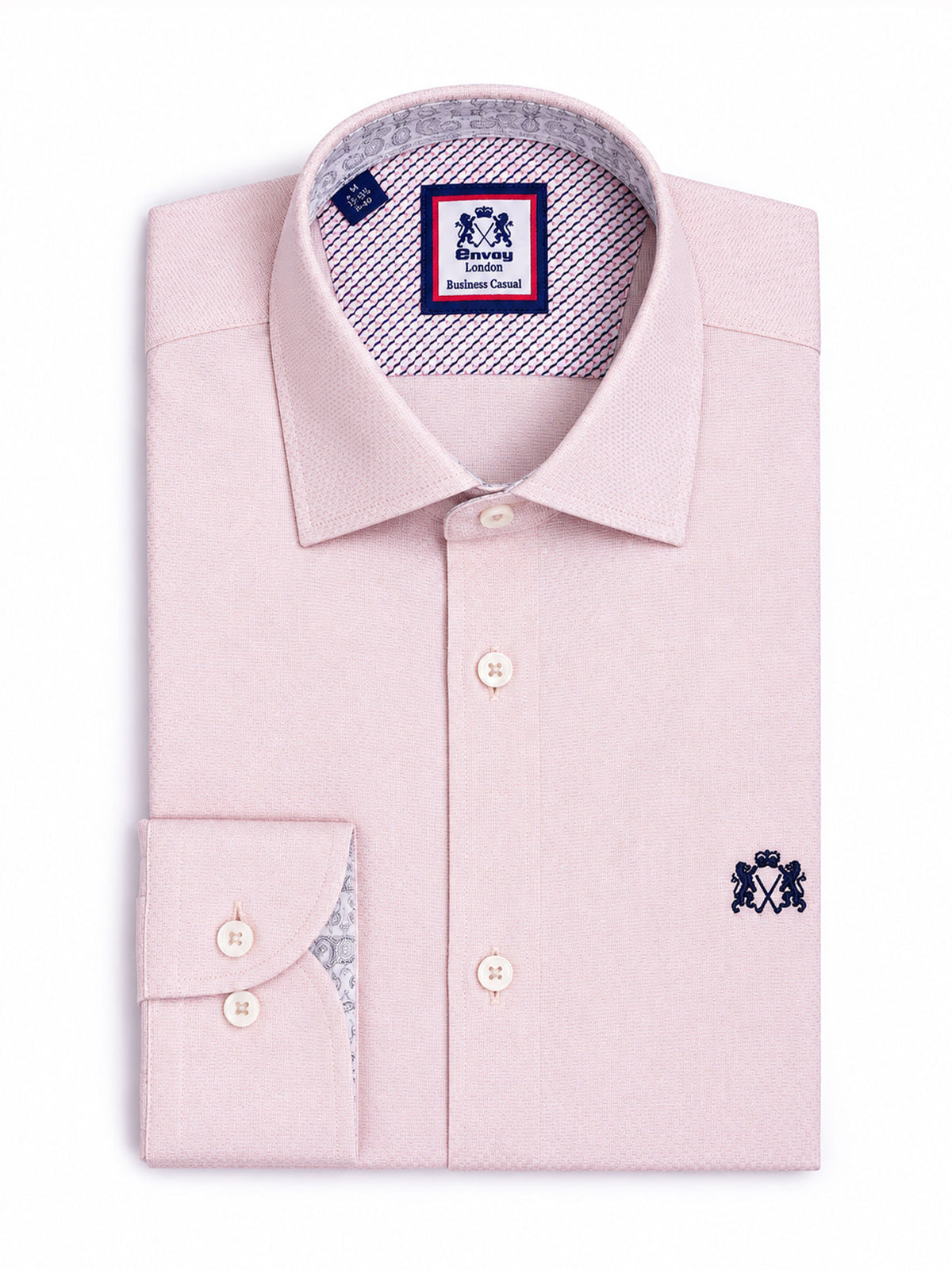 Light Pink Design Cotton Tailored Fit Shirt