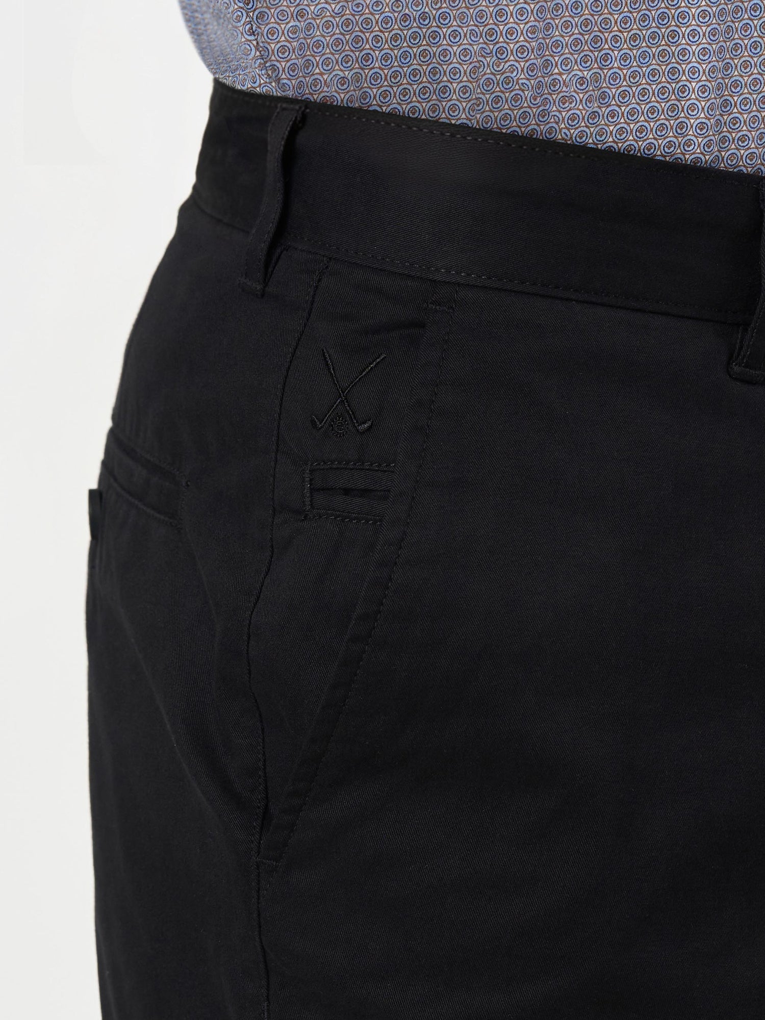 Smart Casual Black Cotton Stretch Slim Fit Chinos