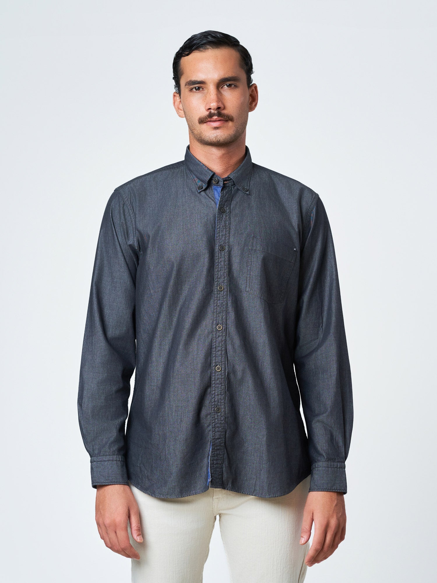 Black Plain Long Sleeve Casual Shirt