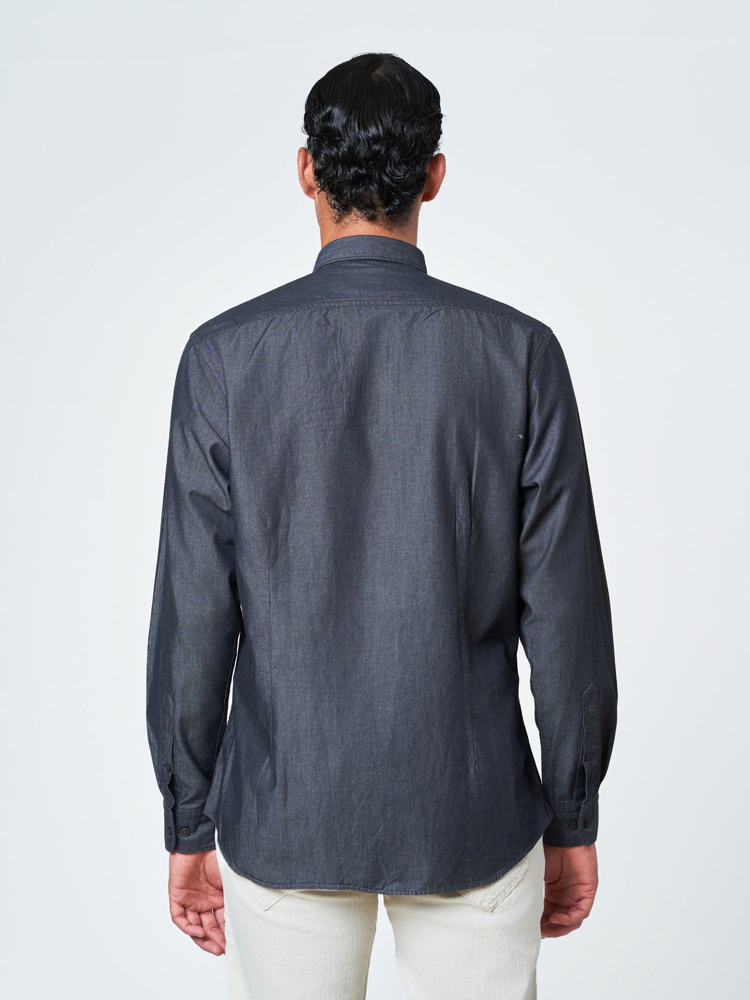Black Plain Long Sleeve Casual Shirt