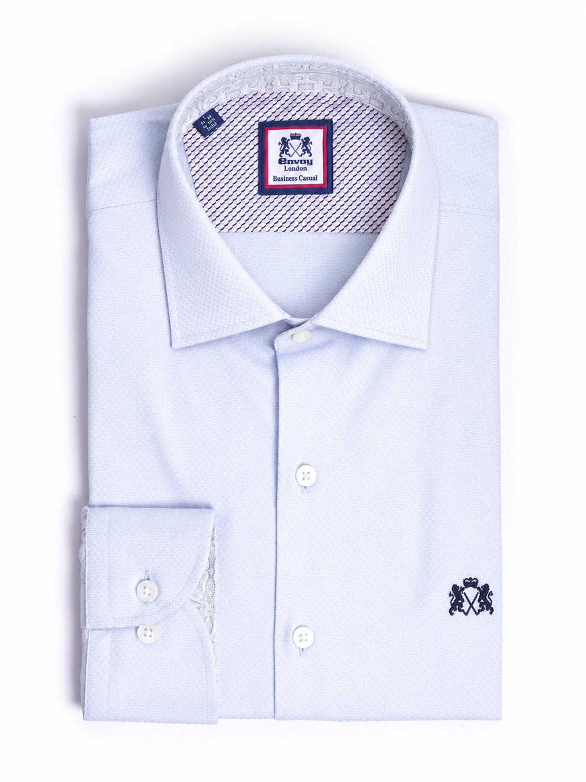 Blue Design Cotton Tailored Fit Shirt