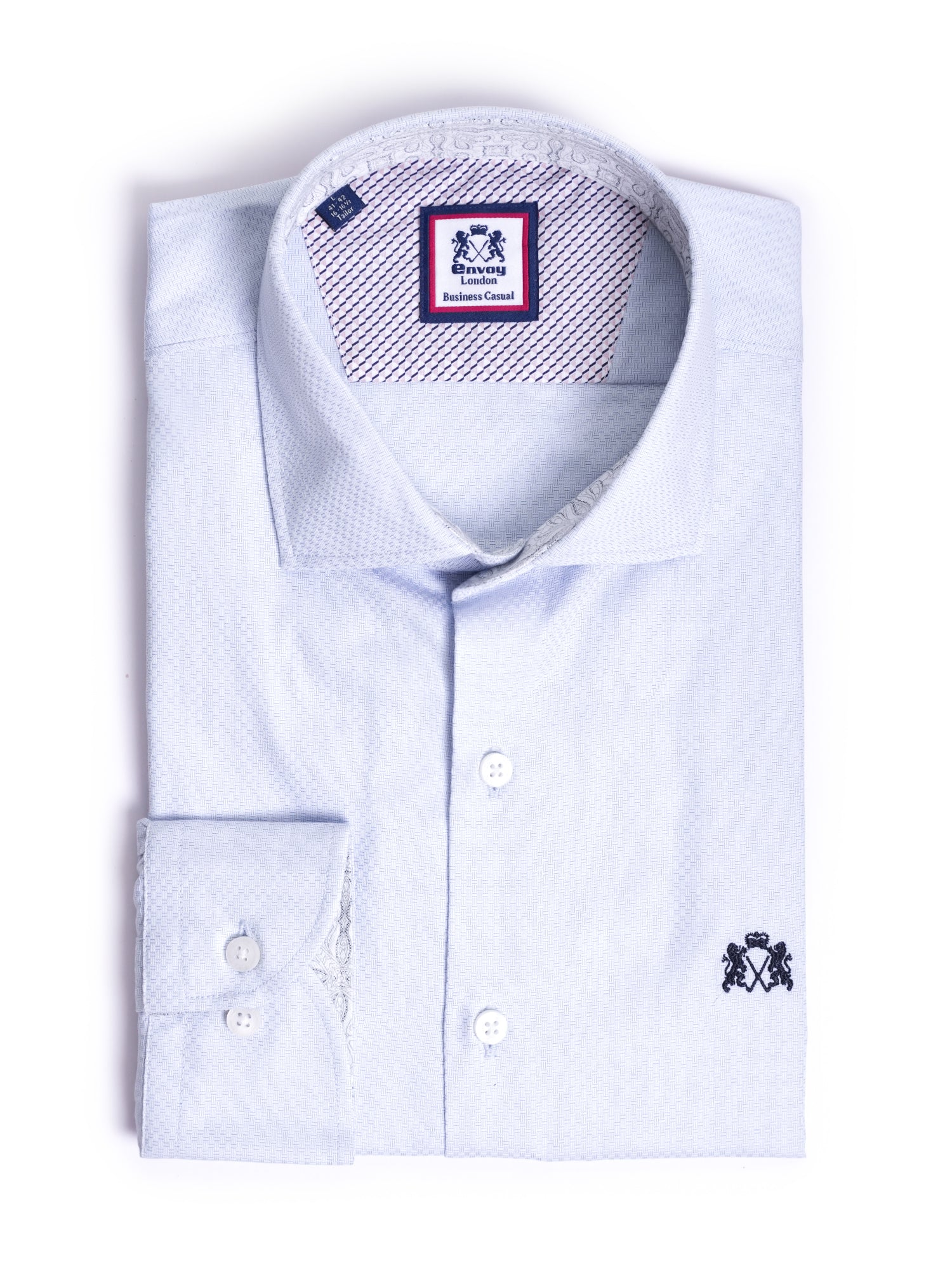 Blue Design Cotton Tailored Fit Shirt