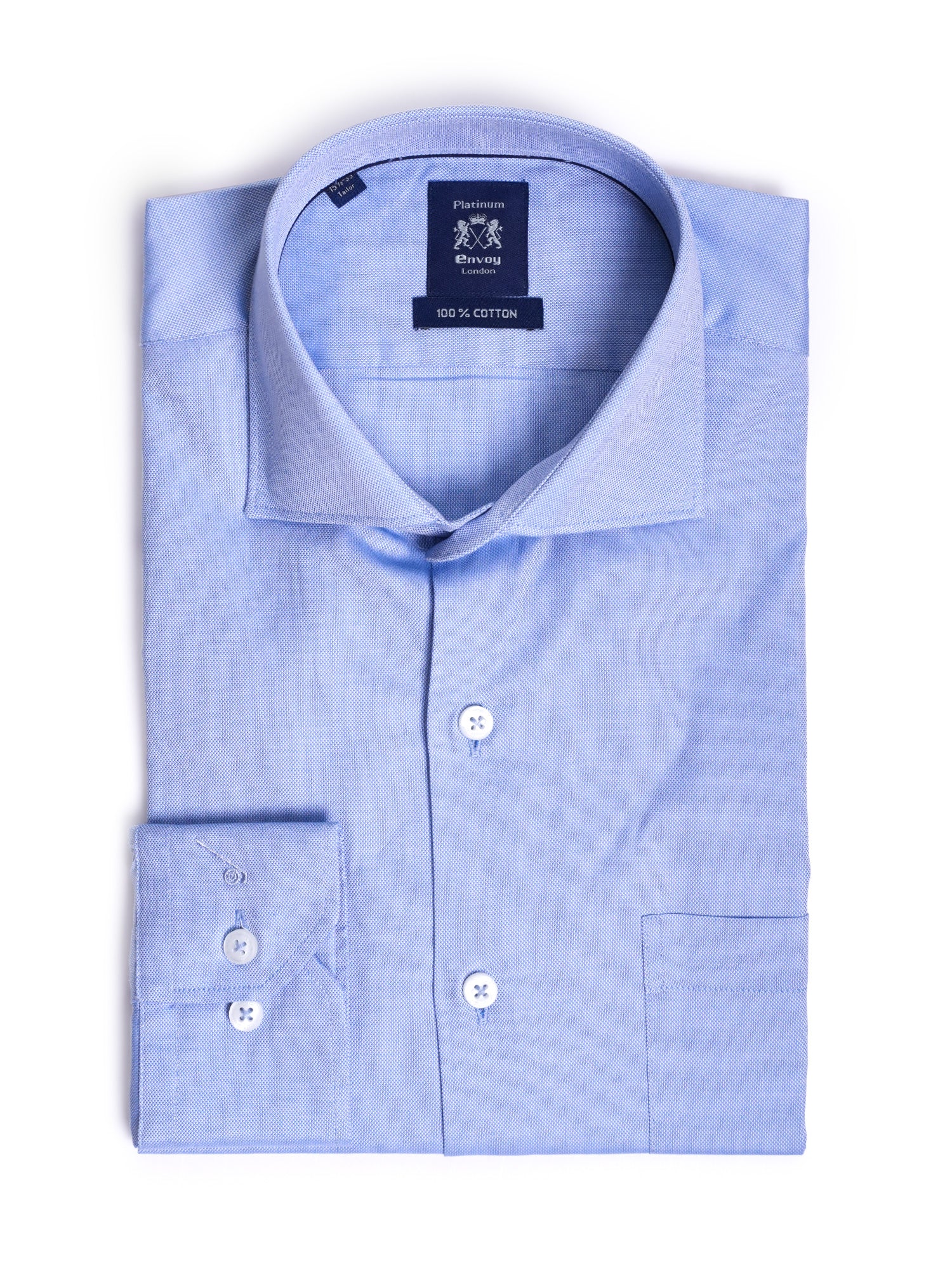 Blue Design Cotton Tailored Fit Shirt