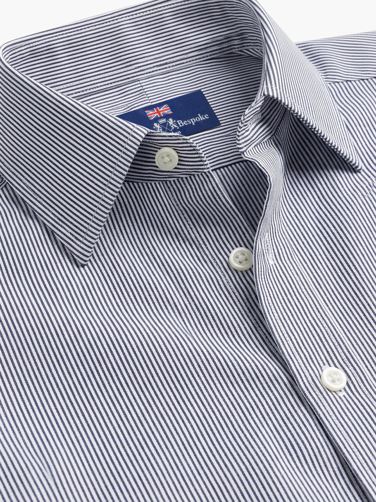 Blue Striped Cotton Twill Custom Shirt