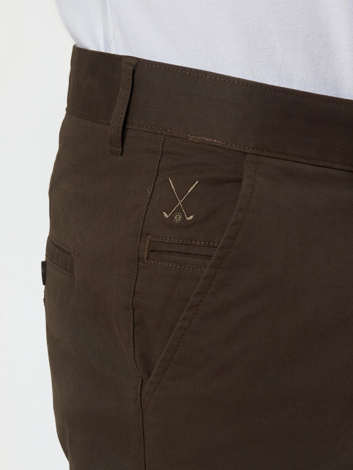Smart Casual Brown Cotton Stretch Chikago Fit Chinos