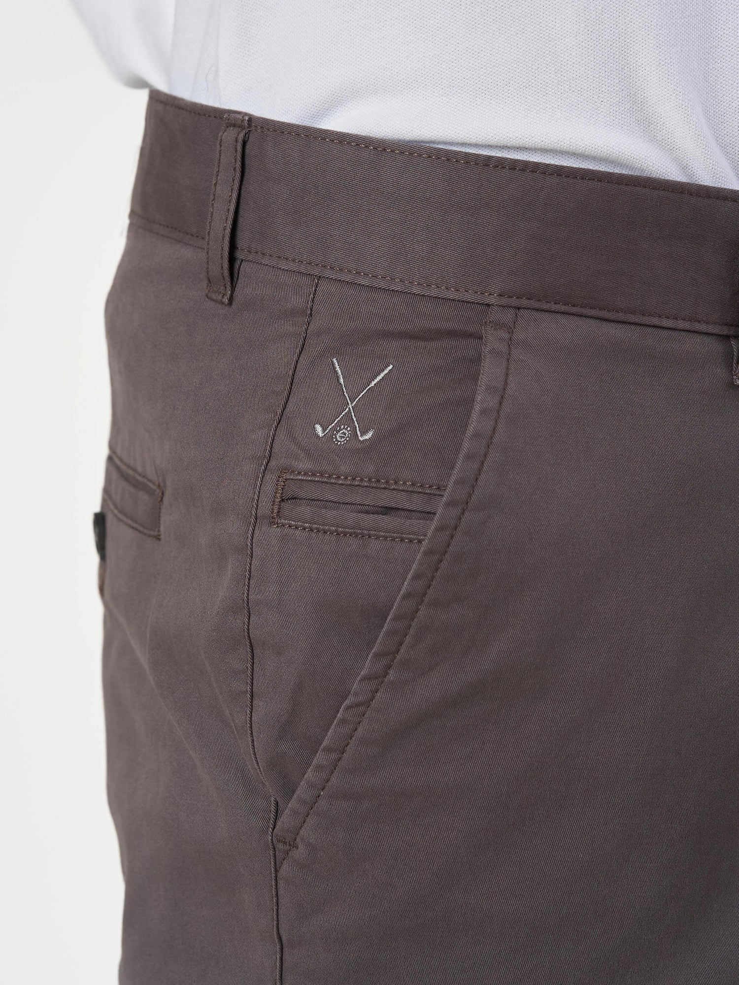 Smart Casual Brown Cotton Stretch Slim Fit Chinos