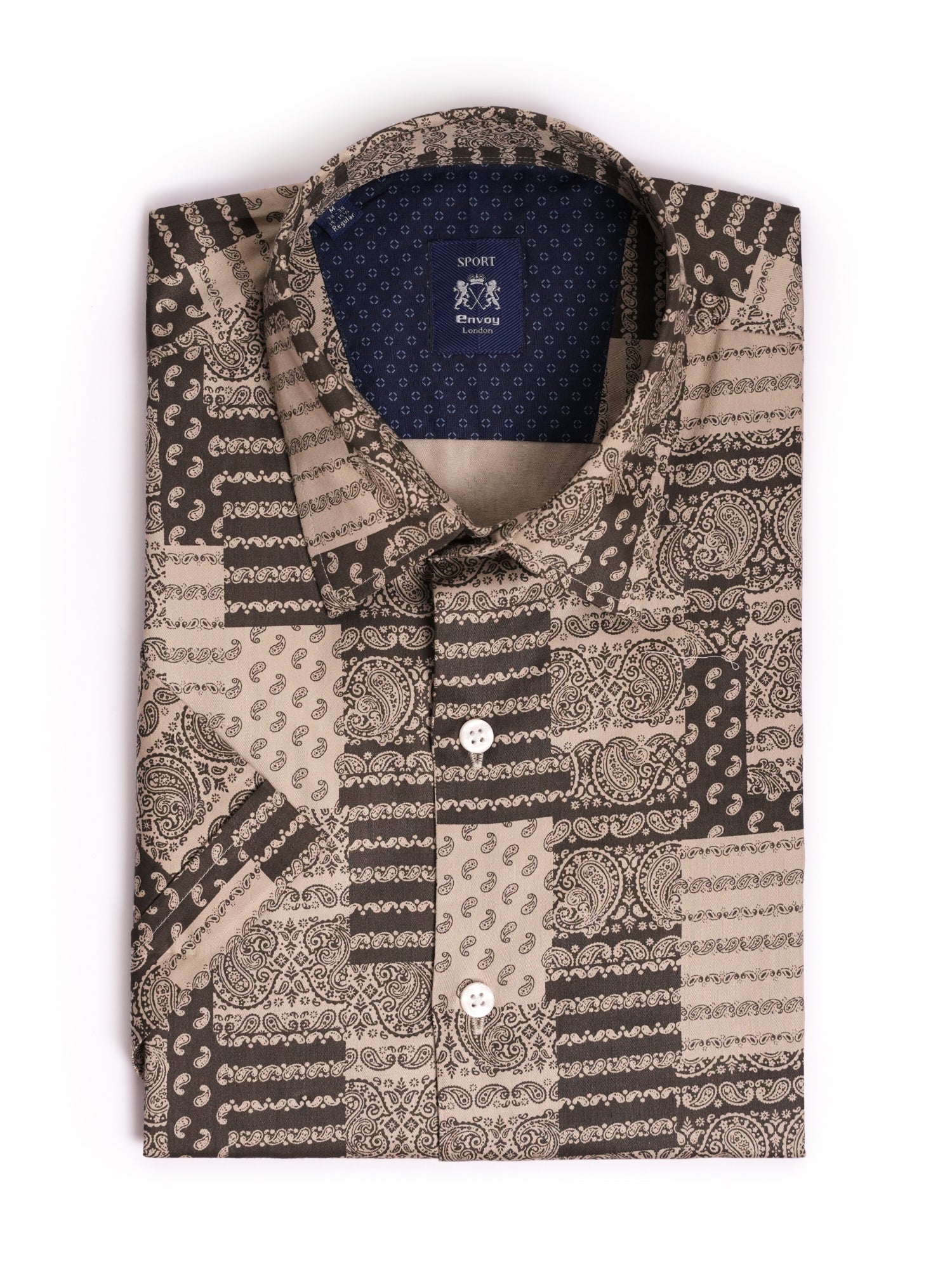 Brown Printed Cotton Regular Fit Casual Shirt