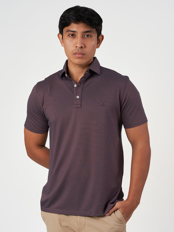 Brown Striped Polo T-Shirt