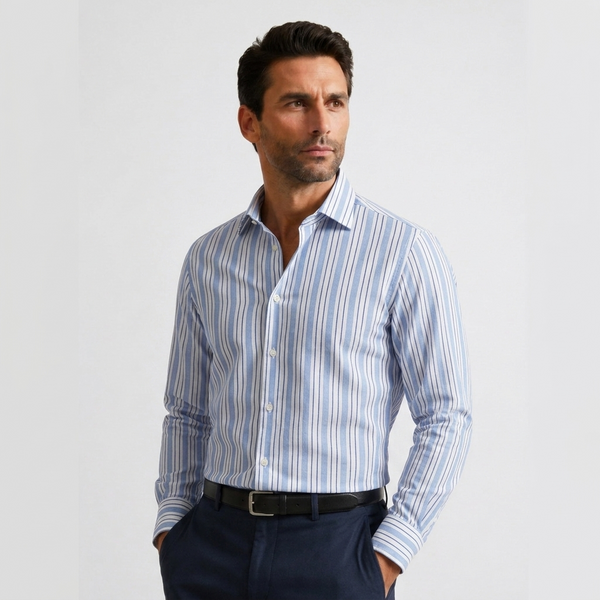 Blue Striped Long Sleeve Shirt