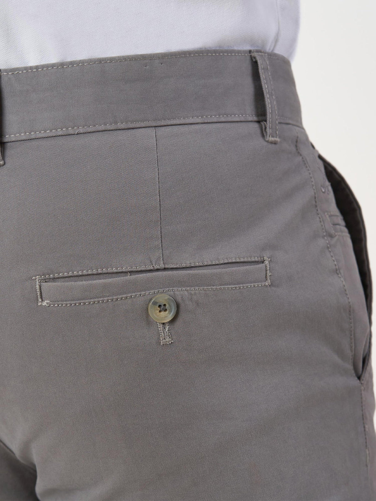 Smart Casual Gray Cotton Slim Fit Chinos