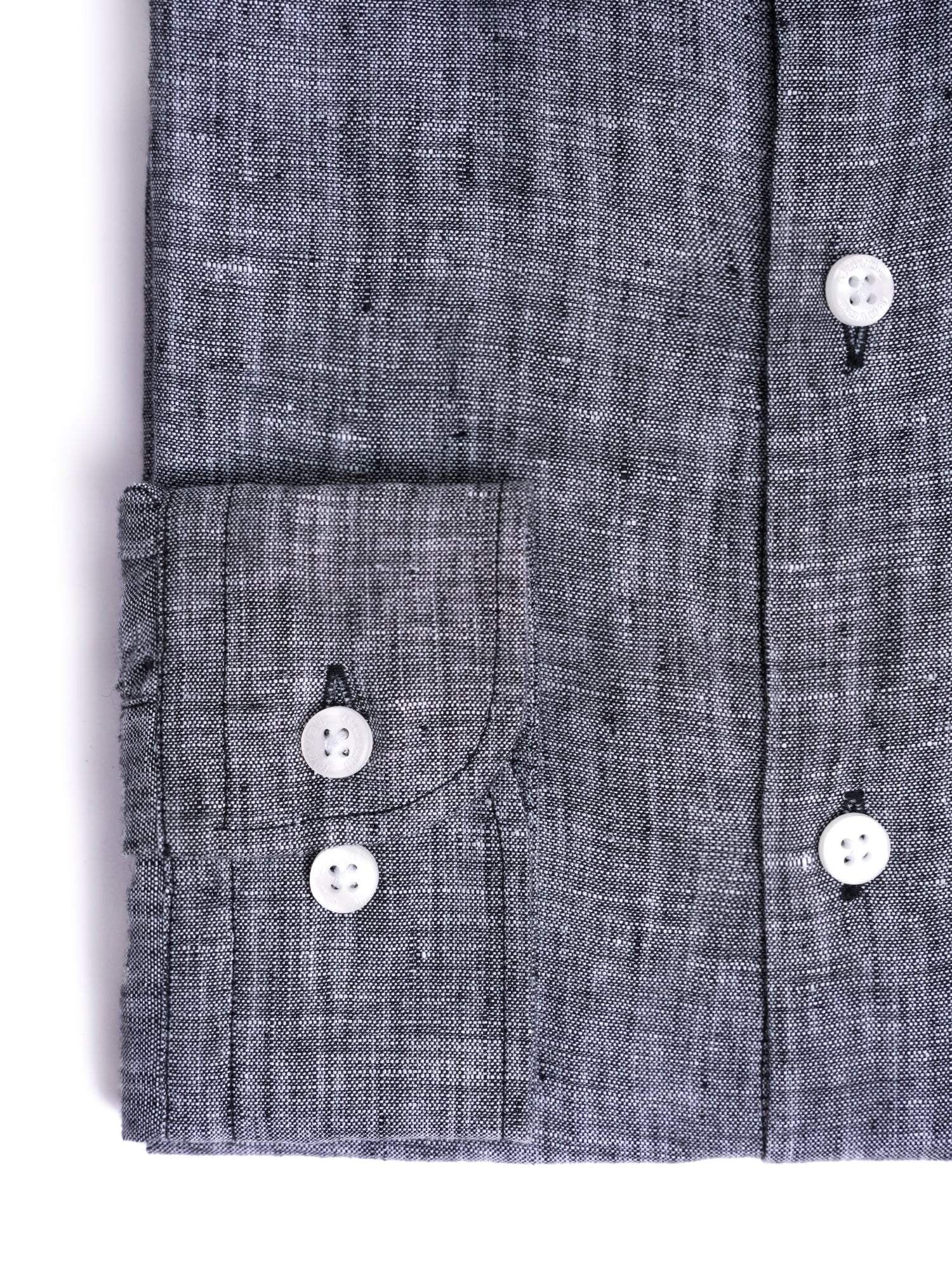 Grey Plain Linen Tailored Fit Casual Shirt