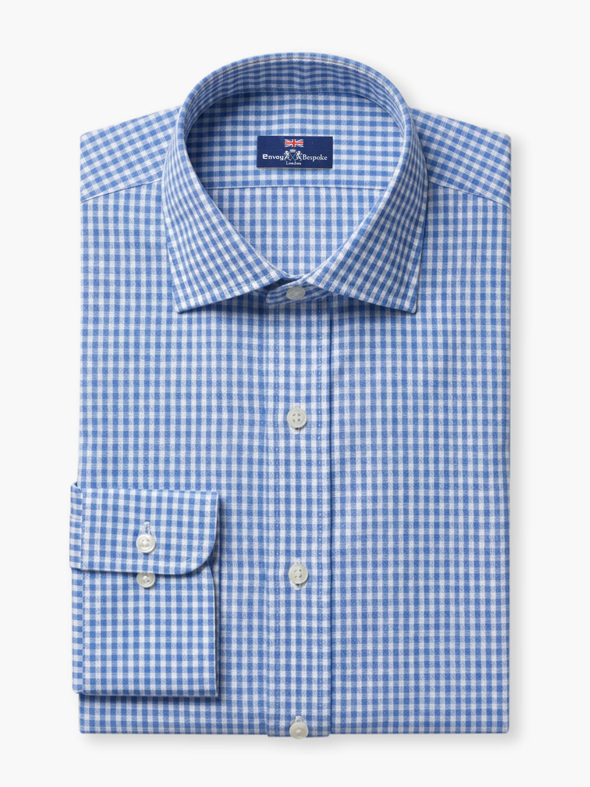 Light Blue Gingham Cotton Custom Shirt