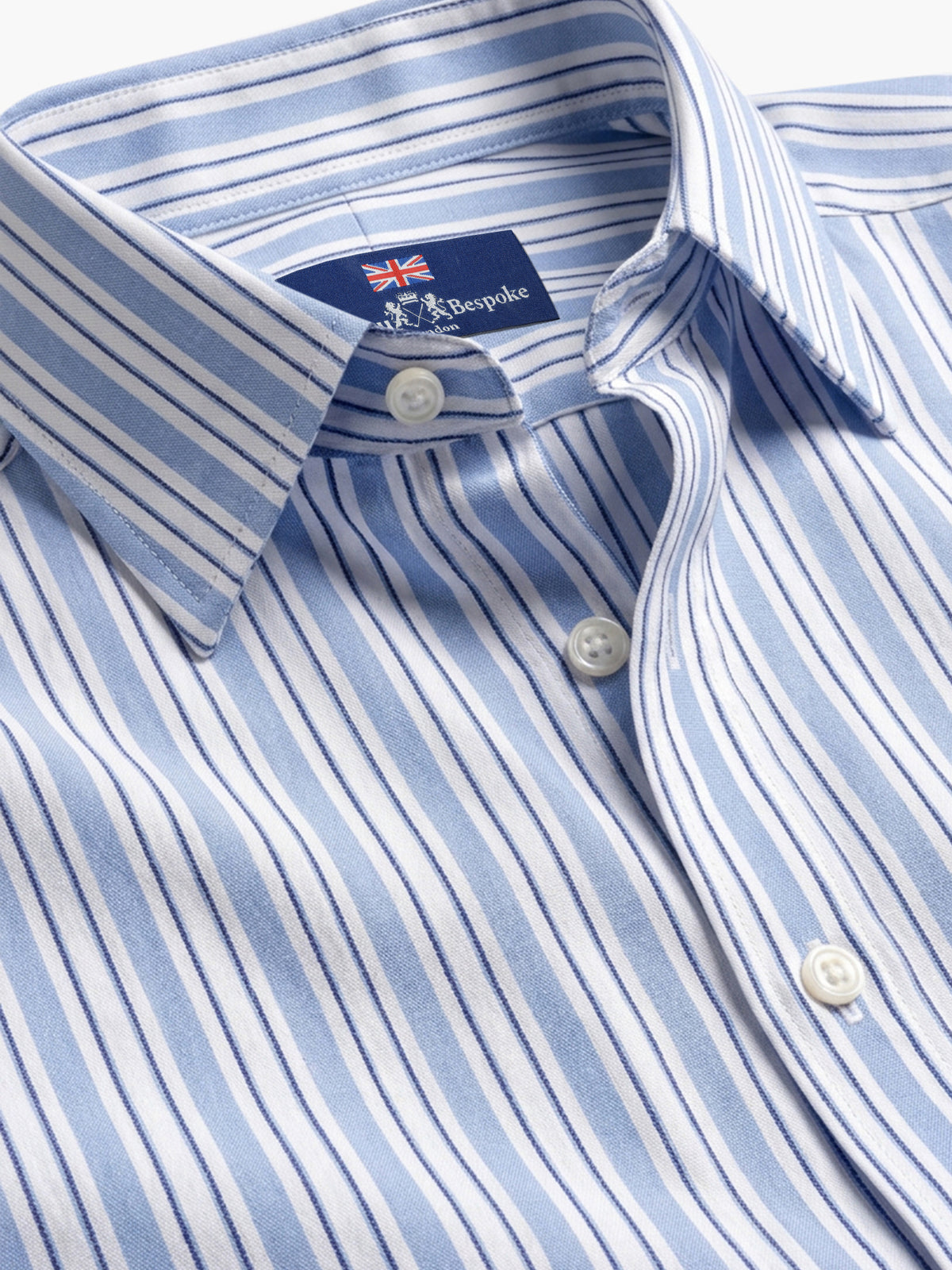 Light Blue Striped Cotton Twill Custom Shirt