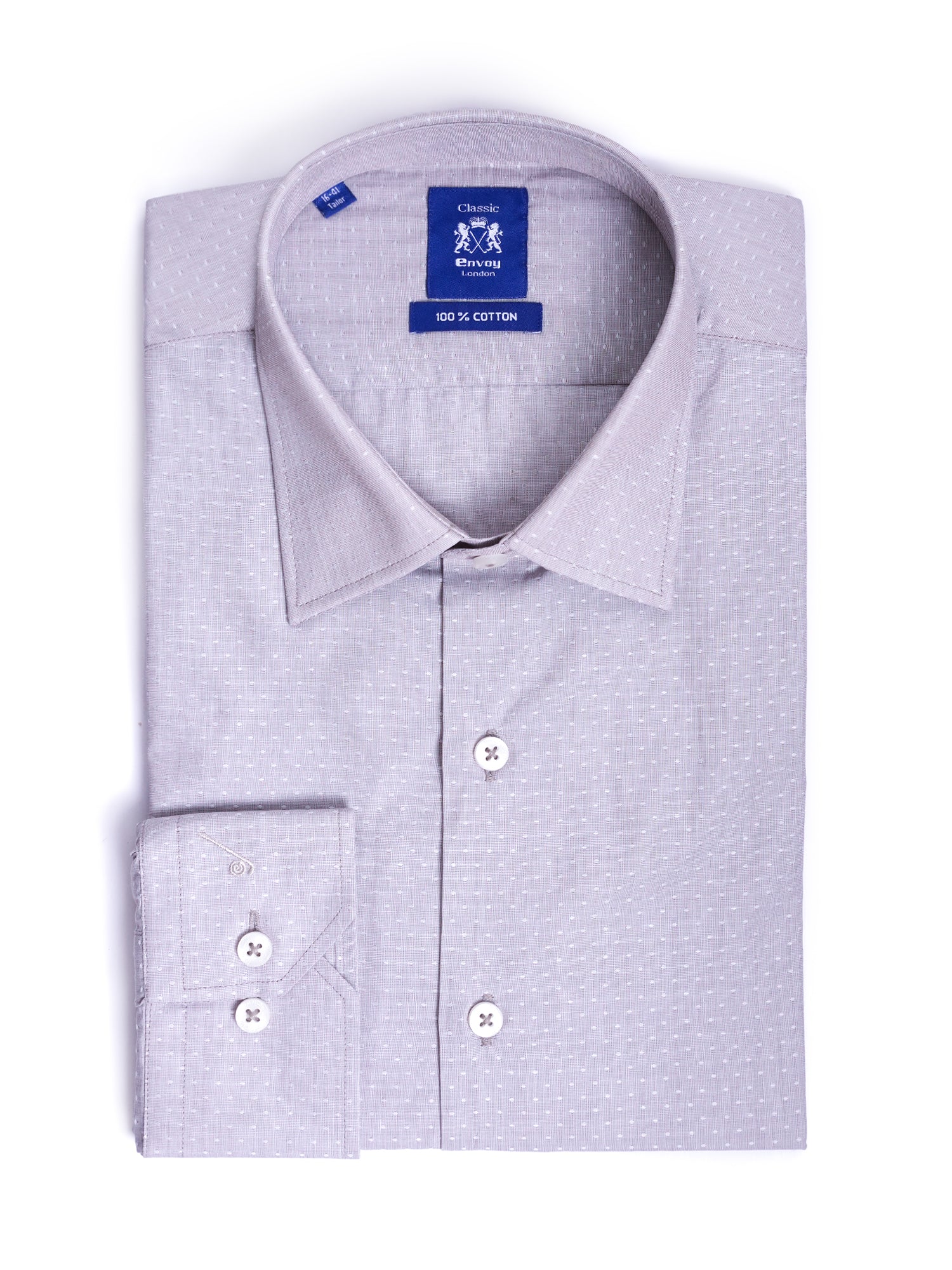 Light Brown Design Cotton Tailored Fit Shirt