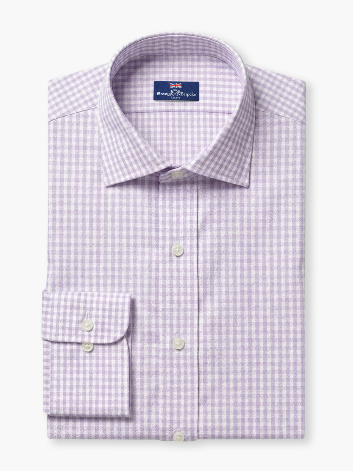 Light Purple Checked Cotton Custom Shirt