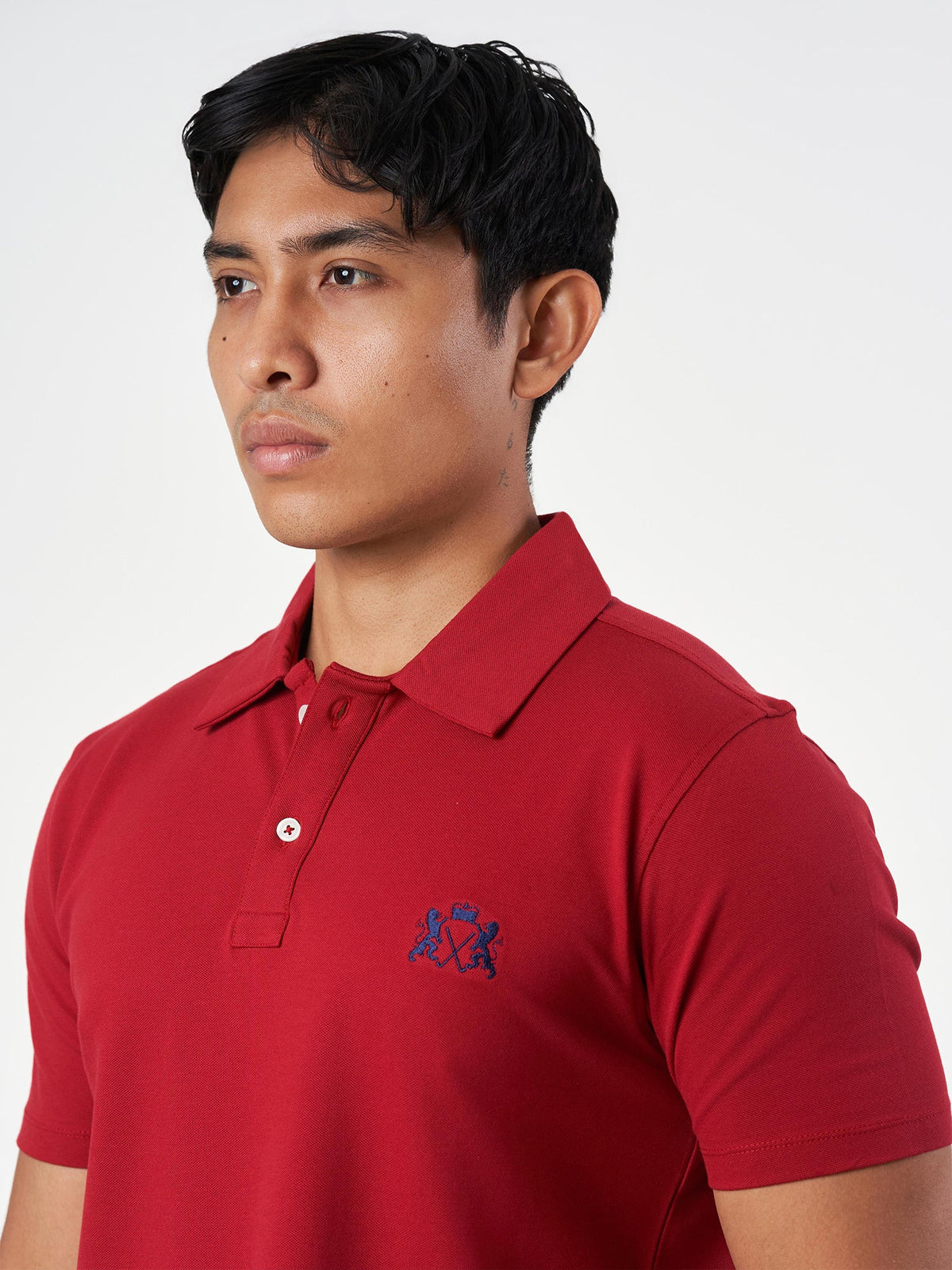 Maroon Cotton Plain Polo T-Shirt