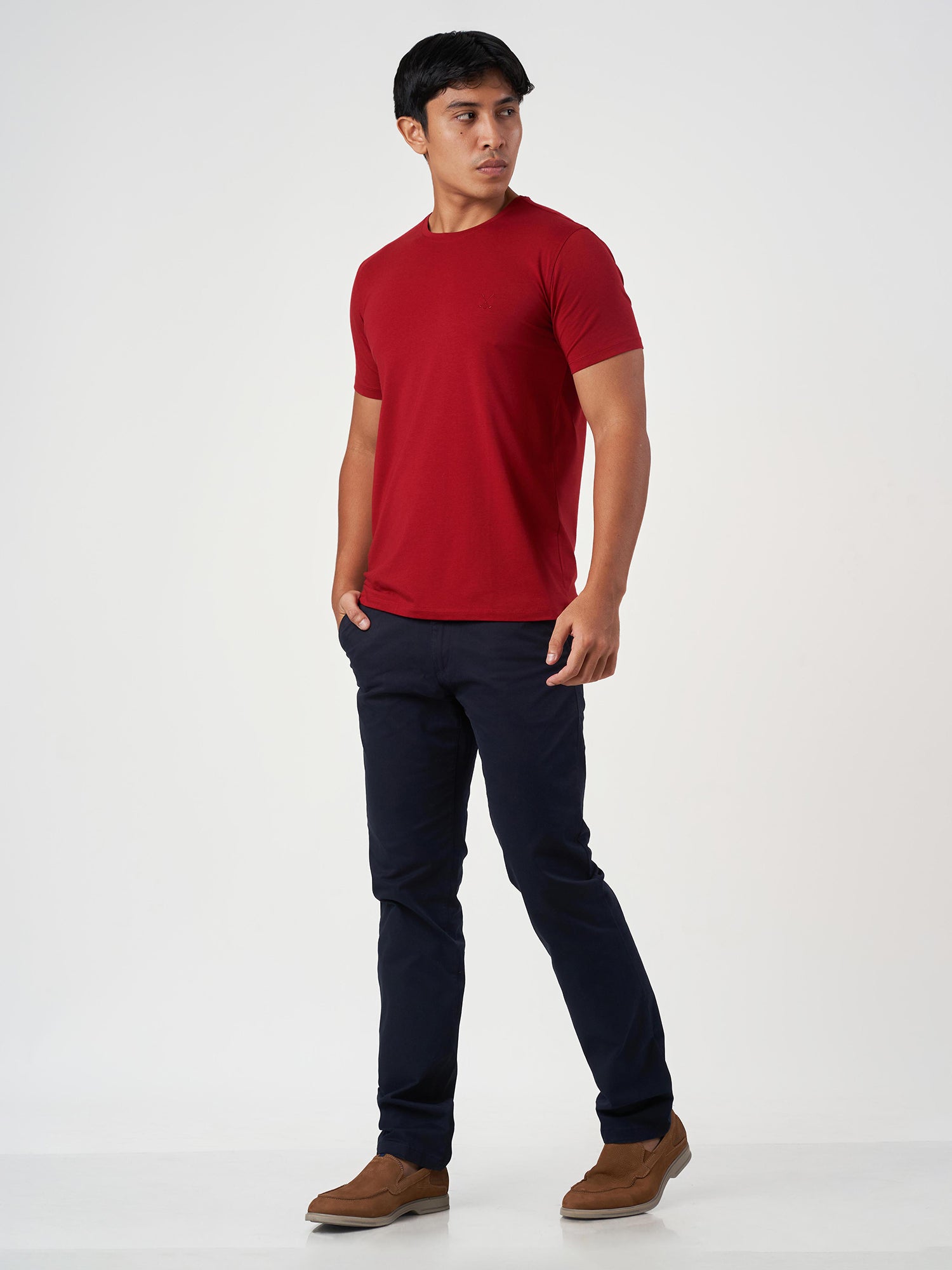 Maroon Plain Round Neck T-Shirt