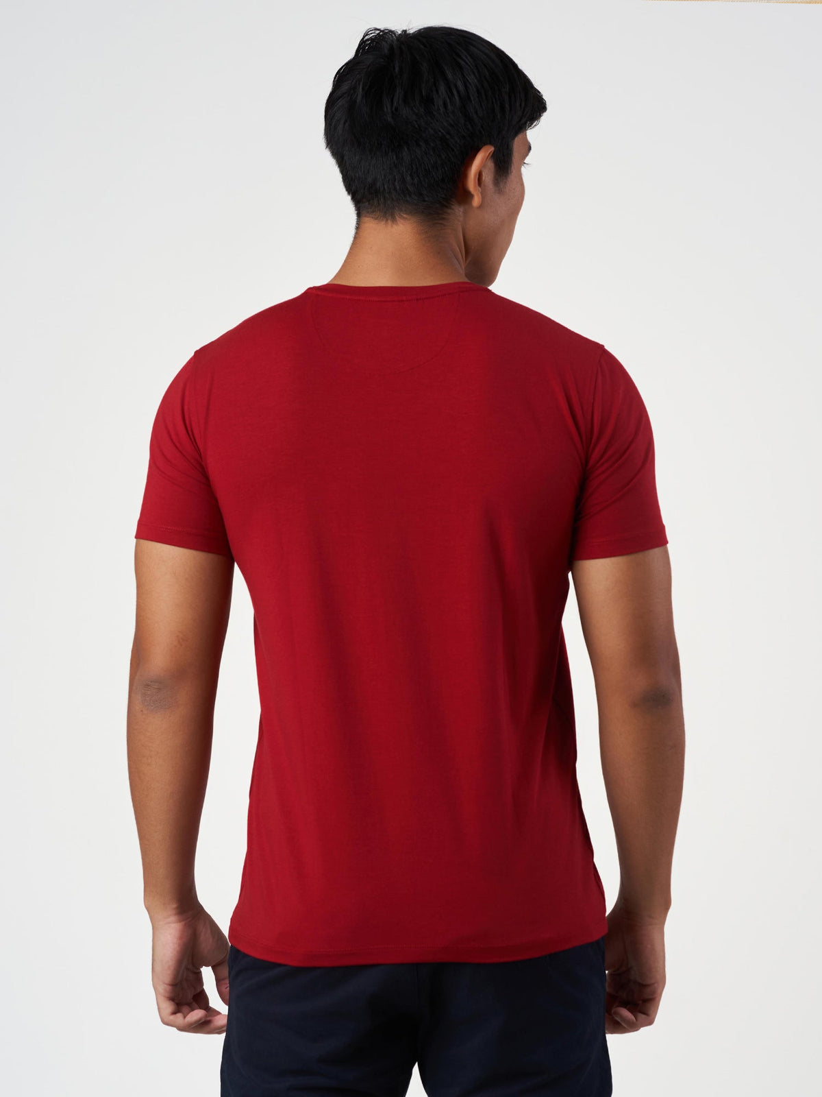 Maroon Plain Round Neck T-Shirt