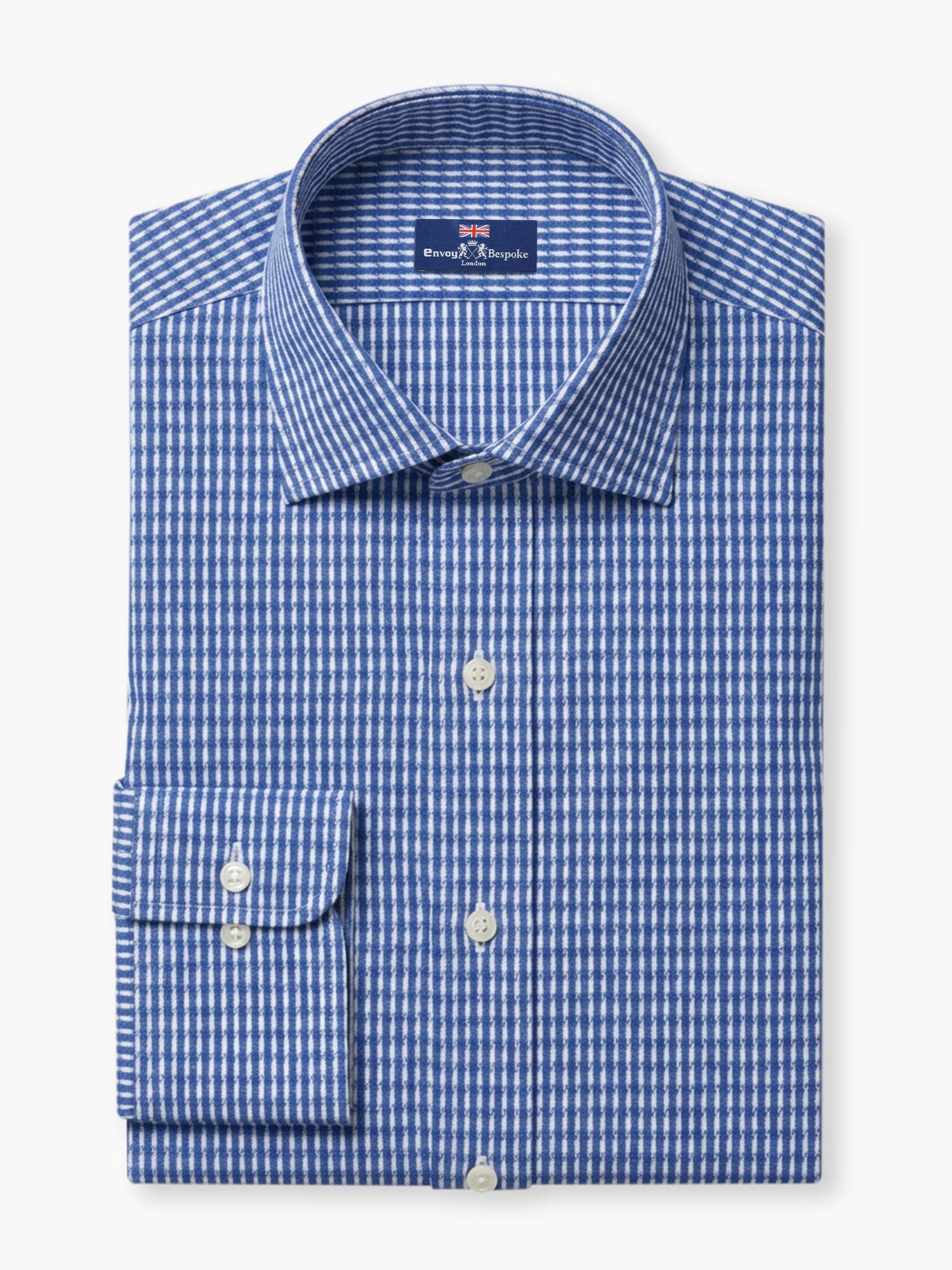 Royal Blue Fine Stripe Cotton Custom Shirt