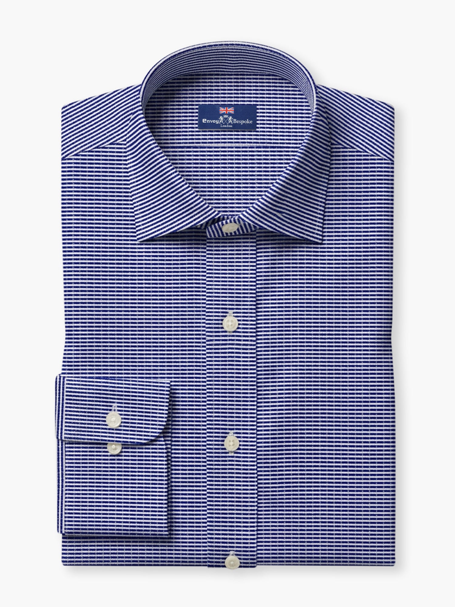 Royal Blue Fine Stripe Cotton Custom Shirt