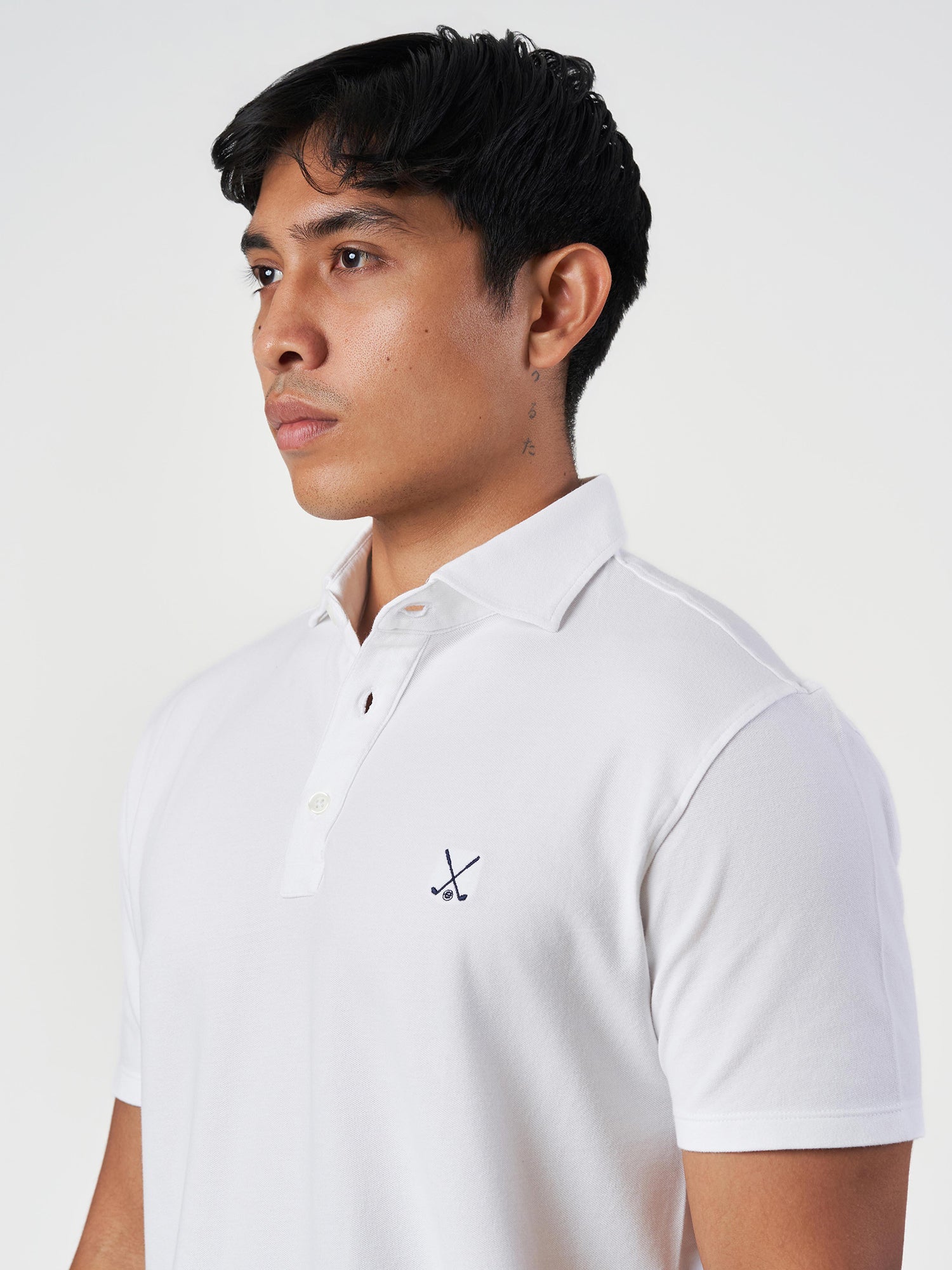 White Cotton Plain Polo T-Shirt