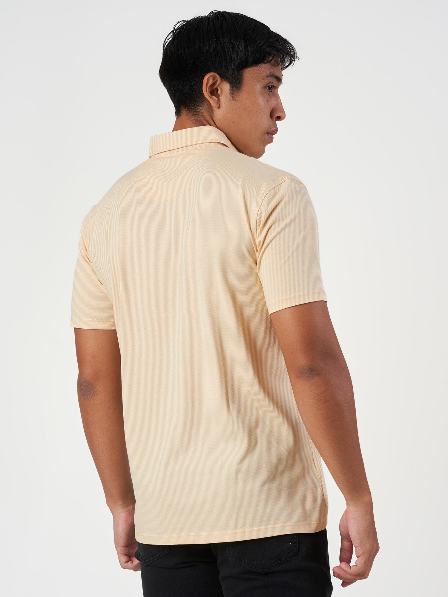 Yellow Striped Polo T-Shirt